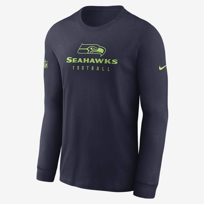 Playera De Manga Larga Para Hombre Nike Dri Fit Sideline Velocity Nfl Seattle Seahawks 0522