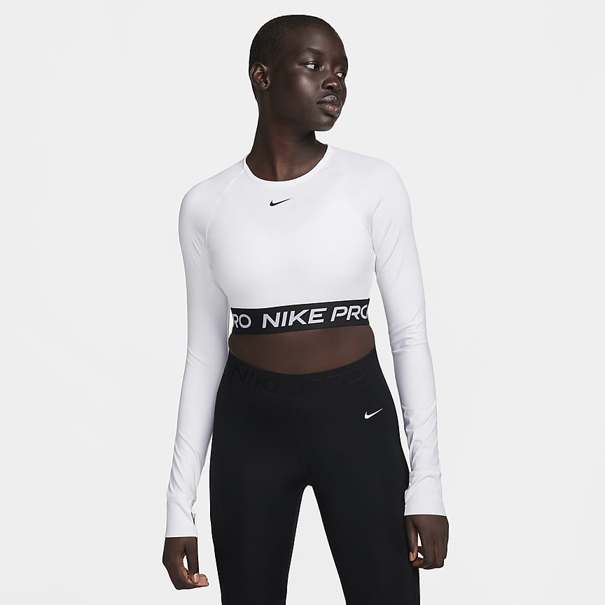 Nike, Pants & Jumpsuits, Nike Pro Leggings Black Solid Mesh On Back Of  Calf