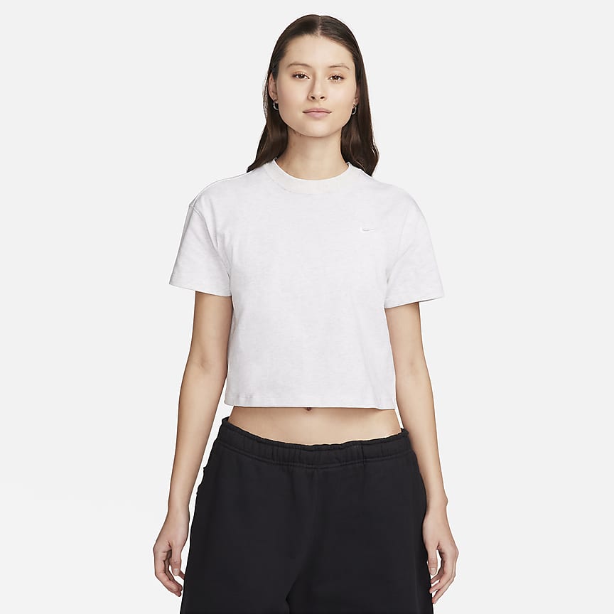 Nike High Waisted Ribbed Jersey Trousers Womens Black/White, £20.00