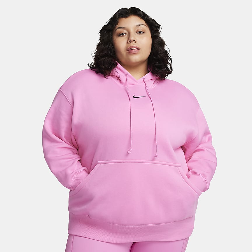 Nike Women's Sportswear Essential Fleece Pants (plus Size) In Pink