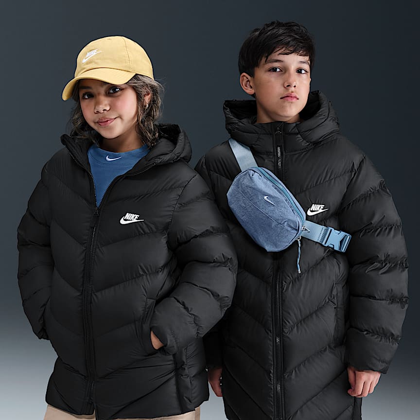 Nike Little Kids' Hooded Chevron Puffer Jacket