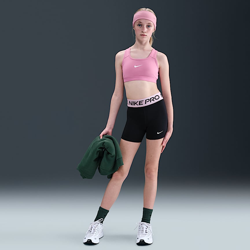 Nike Pro Big Kids' (Girls') Dri-FIT 5" Shorts (Extended Size)