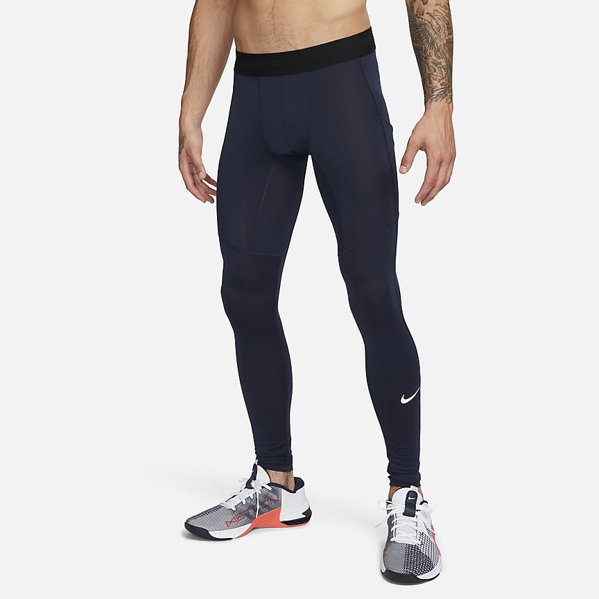 Nike Boy`s Dri-FIT Pro Tights (Carbon Heather(BV3516-516)/White, X