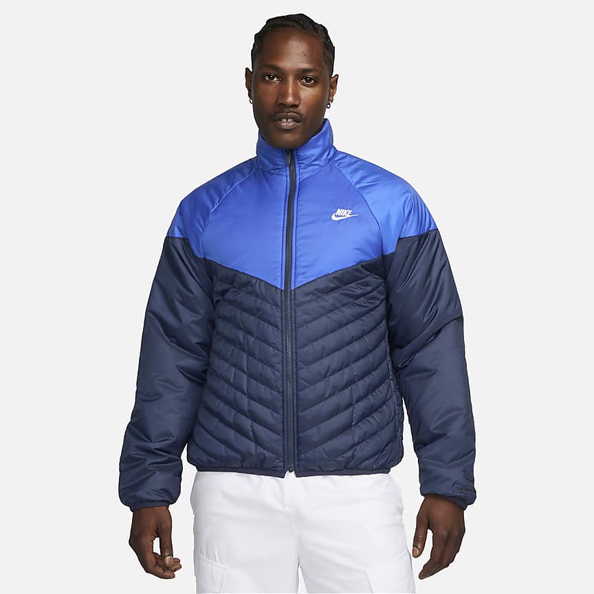 Nike Sportswear Windrunner Windbreaker Jacket Blue Gray Nylon Soft Glanz  Lrg