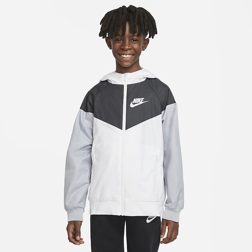 nike windrunner black white