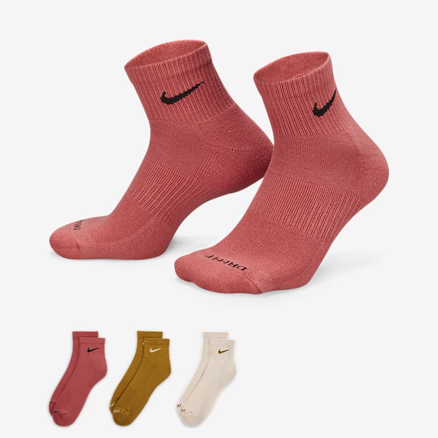 Nike Crew Socks 3 Pairs Mens Womens Cotton Sports Socks Size UK 2-14