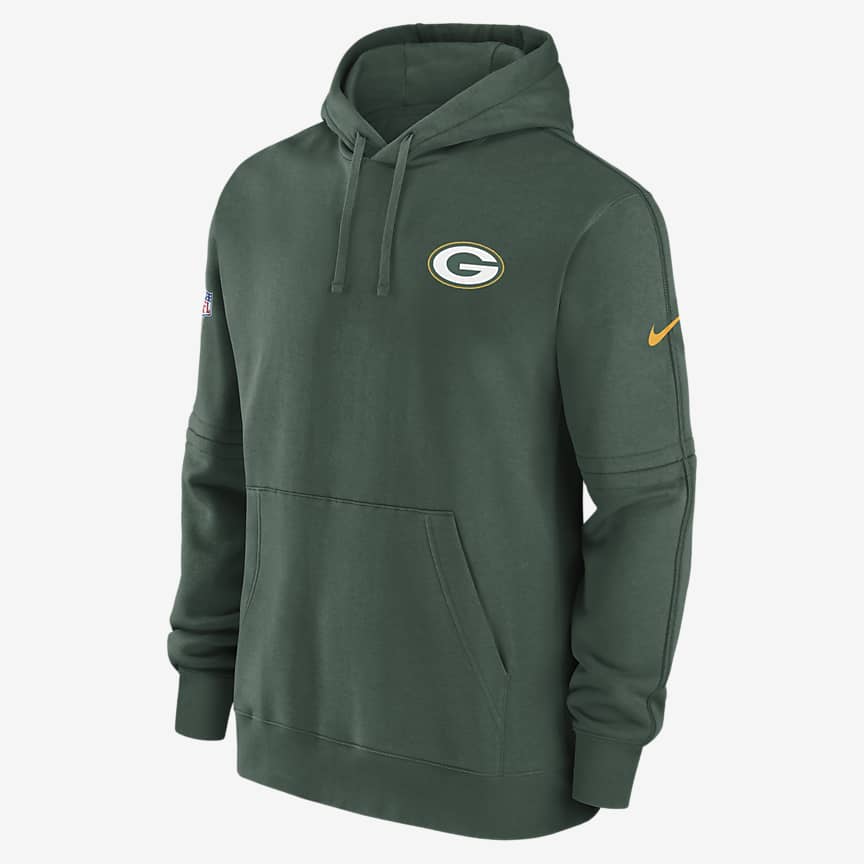 Nike Women's Wordmark Club (NFL Green Bay Packers) Pullover Hoodie in Black, Size: XL | 00Z500A7T-06J