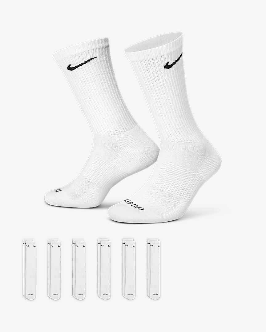 Nike Everyday Plus Cushioned Training Crew Socks (6 Pairs)