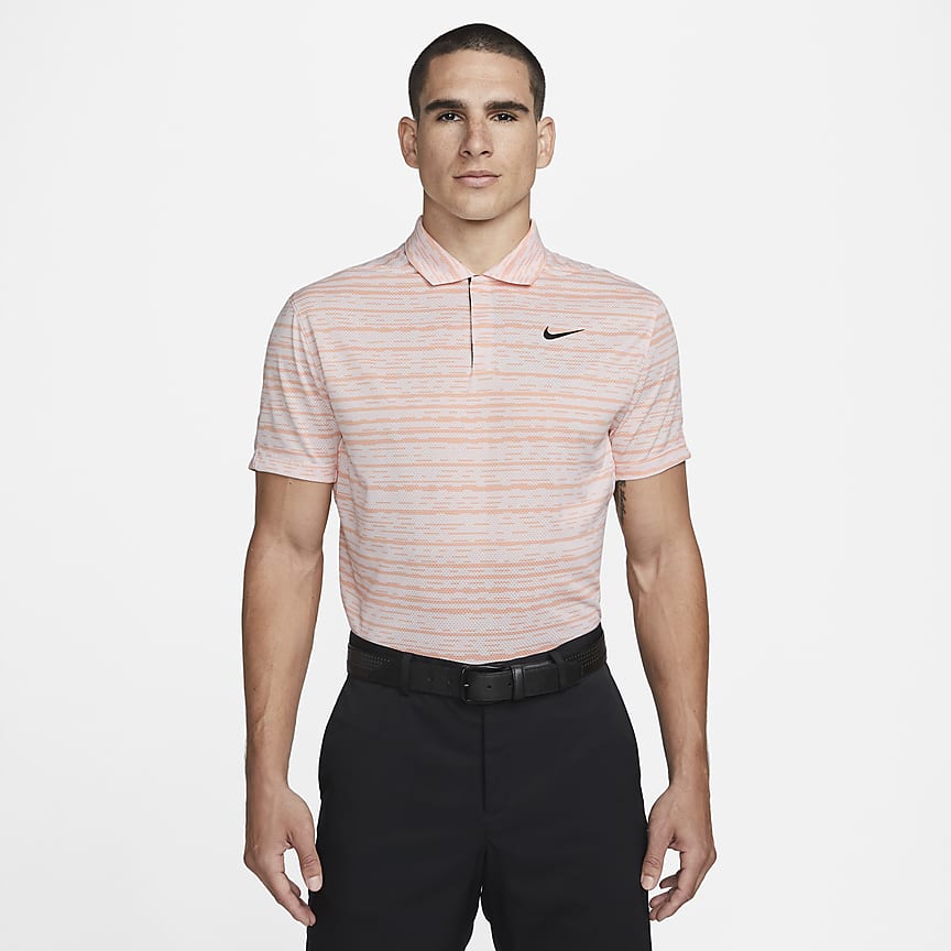 striped golf polo