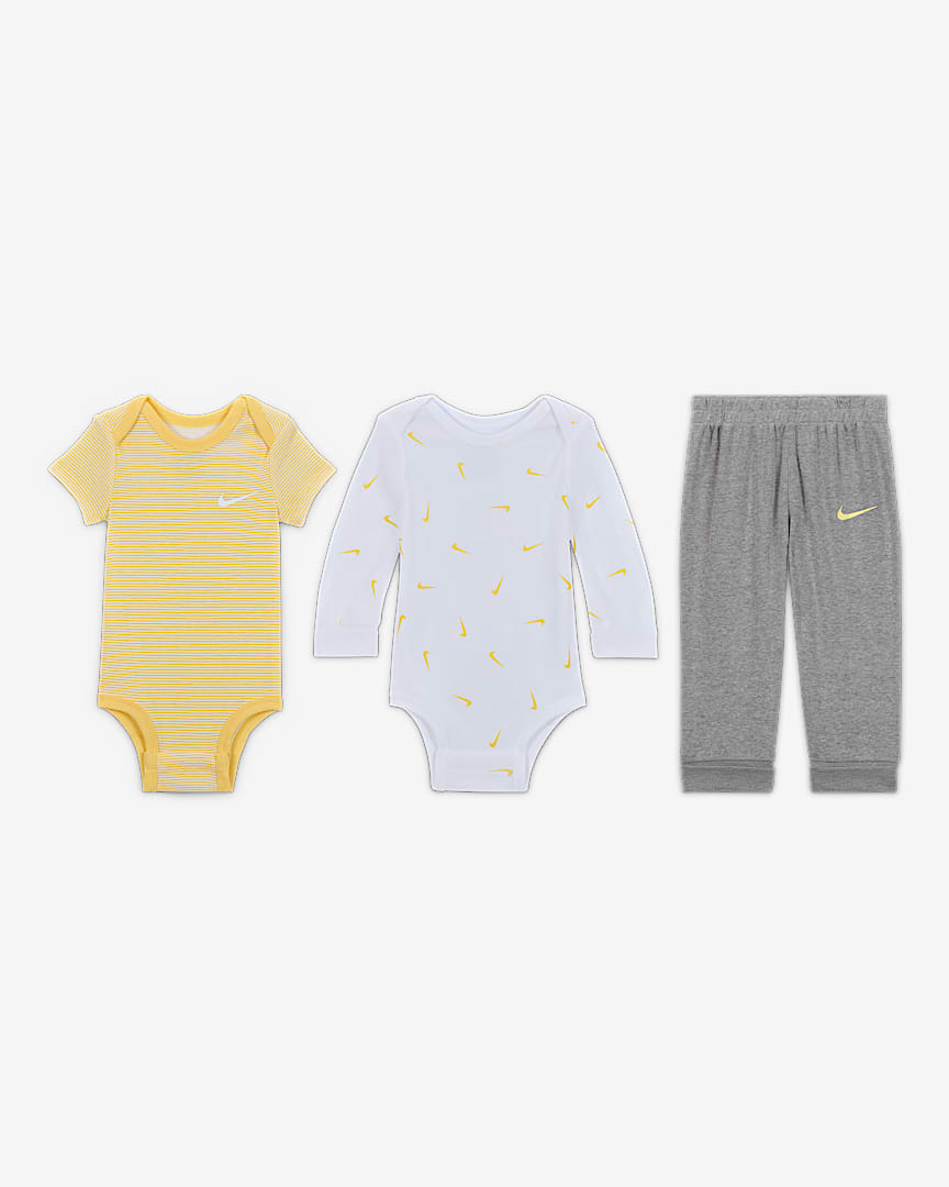 Nike Baby Essentials Baby (0-9M) 3-Piece Bodysuits and Pants Set