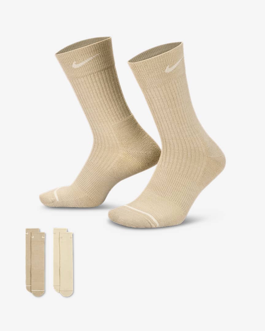 Nike Everyday Wool Cushioned Crew Socks (2 Pairs)