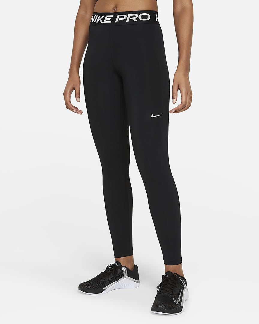 Nike Pro Women's Mid-Rise Mesh-Paneled Leggings