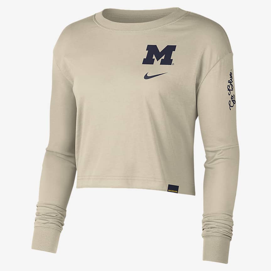 Michigan Women's Nike College Crew-neck Long-sleeve T-shirt. Nike.com