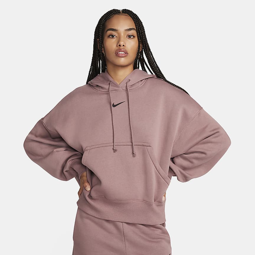 Nike Phoenix Fleece hoodie in pink, ASOS