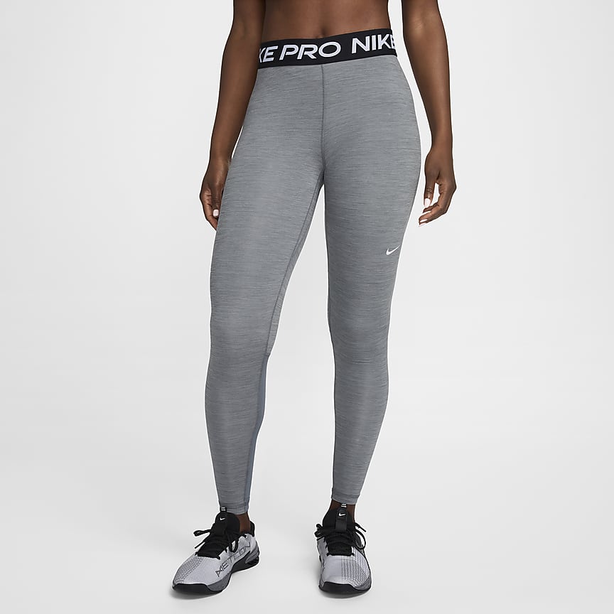 Nike Pro 365 Women's Mid-Rise Cropped Mesh Panel Leggings. Nike CA