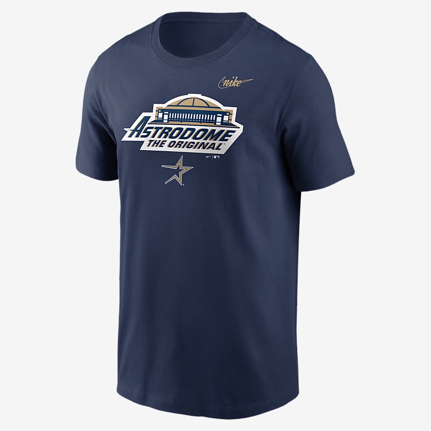 Houston Astros Shirt Mens Medium Blue 2017 World Series MLB Baseball Nike