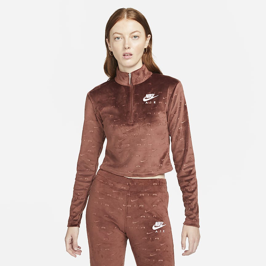 Velour 1/4-Zip Long-Sleeve Top. Nike AU