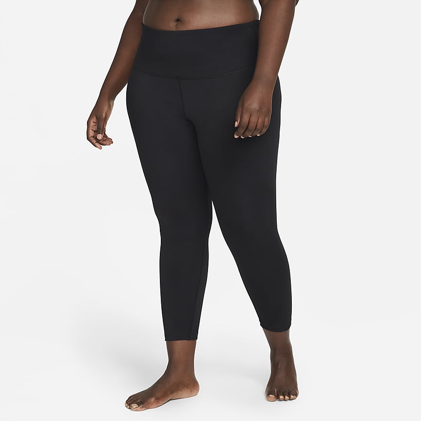Nike Leggings Womens Small Black Mid Rise Capri Running Dri Fit See Through  Calf
