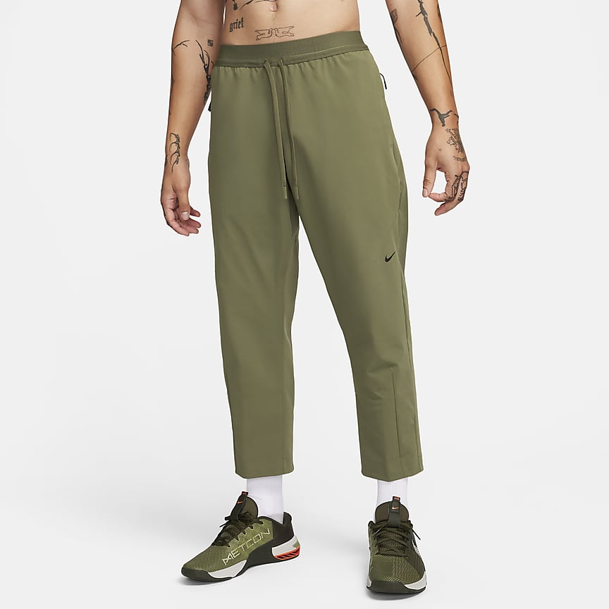 Nike Rib Jersey Flare Trousers in Natural