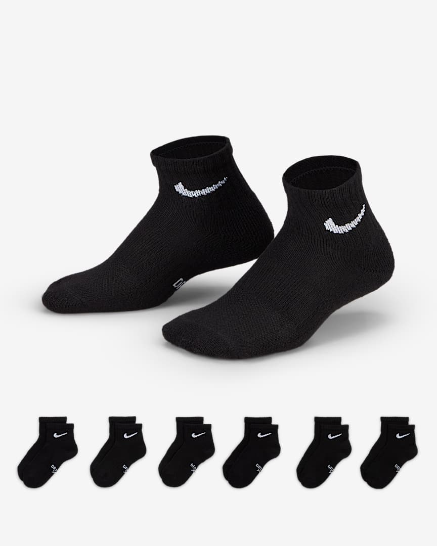 Nike Dri-FIT Performance Basics Little Kids' Ankle Socks (6 Pairs)