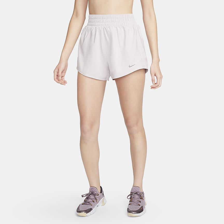 Nike Women's Dri-FIT Advantage High Rise 4-inch Short (Black/White