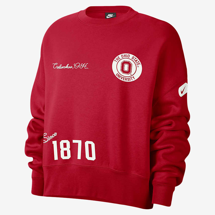 Ohio State Club Fleece Men's Nike College Crew-Neck Sweatshirt