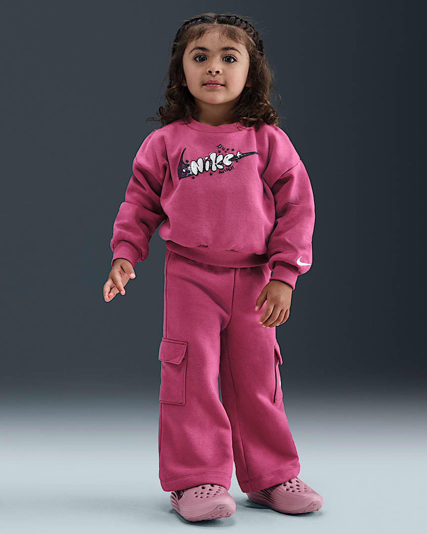 Nike Essentials Toddler Graphic Crew and Cargo Pants Set