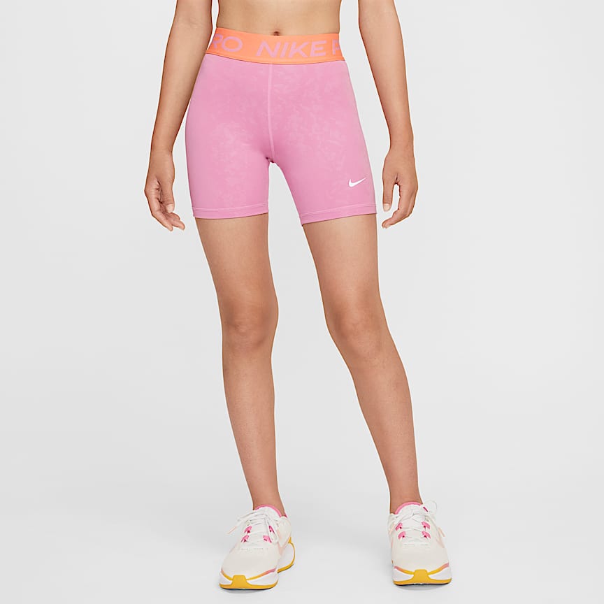 Nike Pro Big Kids' (Girls') Dri-FIT 5" Shorts (Extended Size)