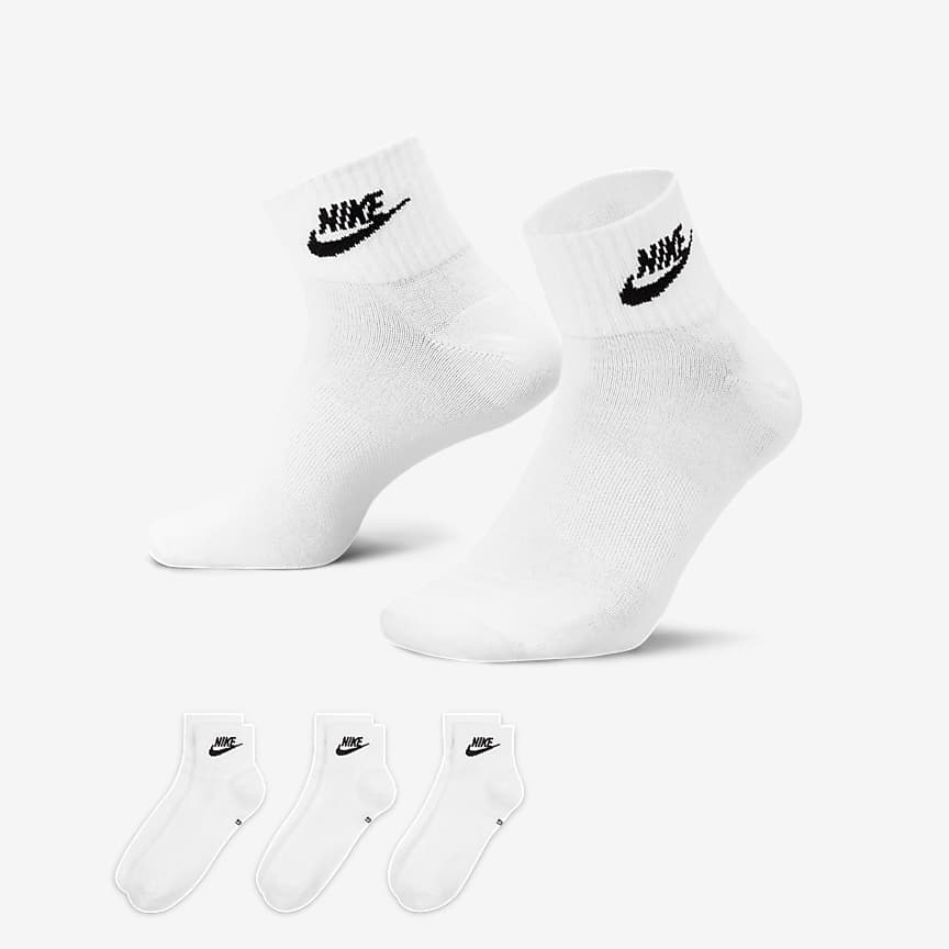 Nike Everyday Plus Cushioned Ankle Socks 6 Pack Men's 8-12 White NEW  SX6899-100