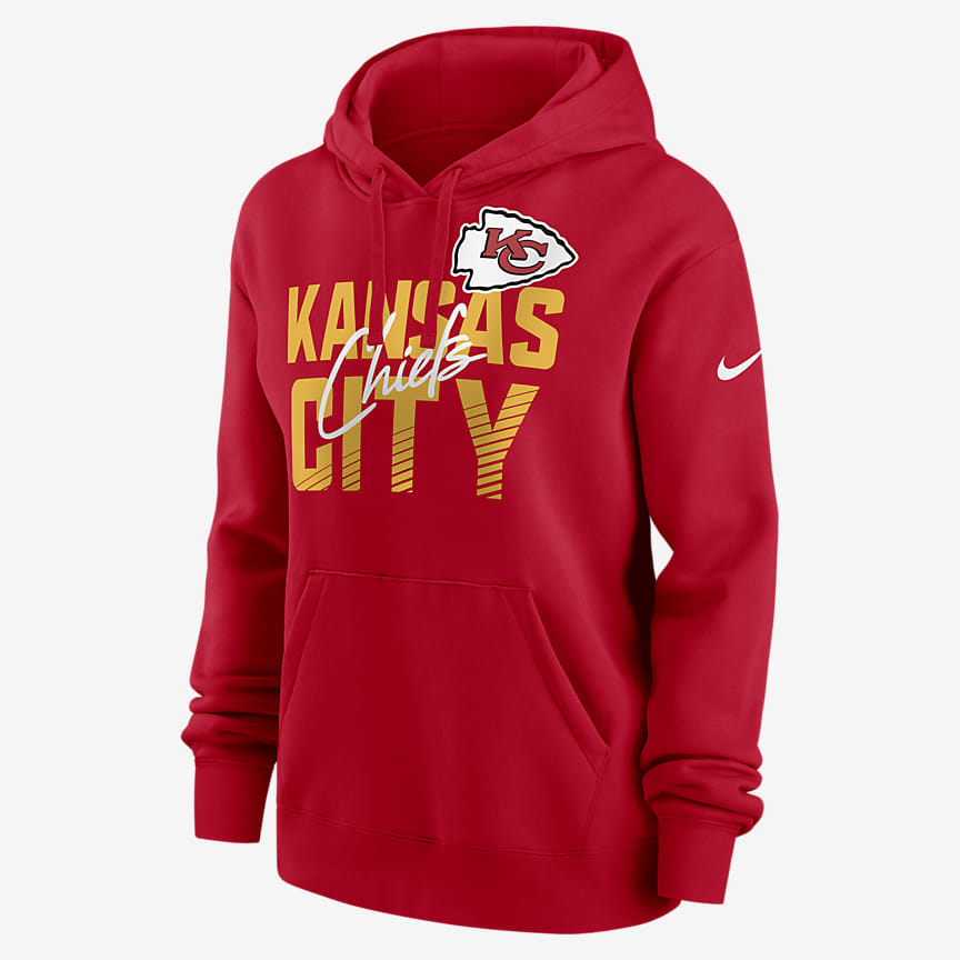 Nike Women's Sideline Club (NFL Kansas City Chiefs) Pullover Hoodie in White, Size: 2XL | 00MW10A7G-E7V