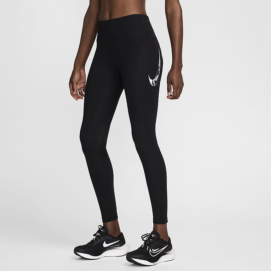 Nike leggings gold swoosh hotsell