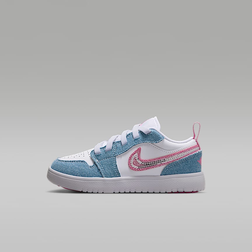 20cm 白 青 青 ジョーダン 1 ロー ALT PS キッズ ベルクロ Nike PS Air Jordan 1 Low ALT 