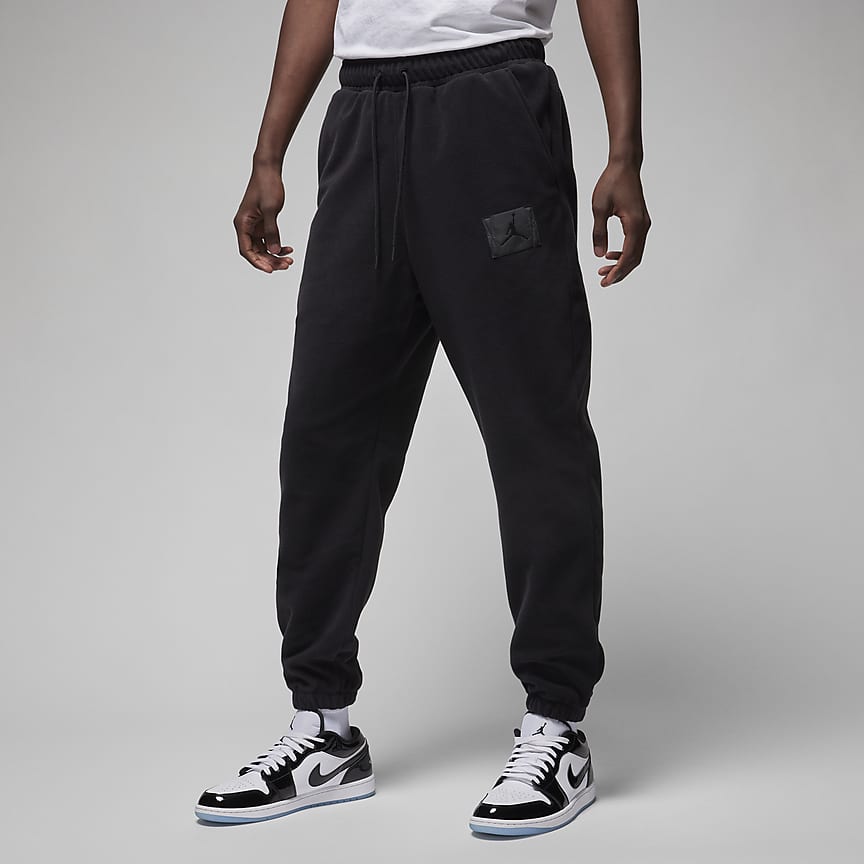 Nike Sweatpants Mens XL Dark Grey Polyester Yellow Swoosh Baggy