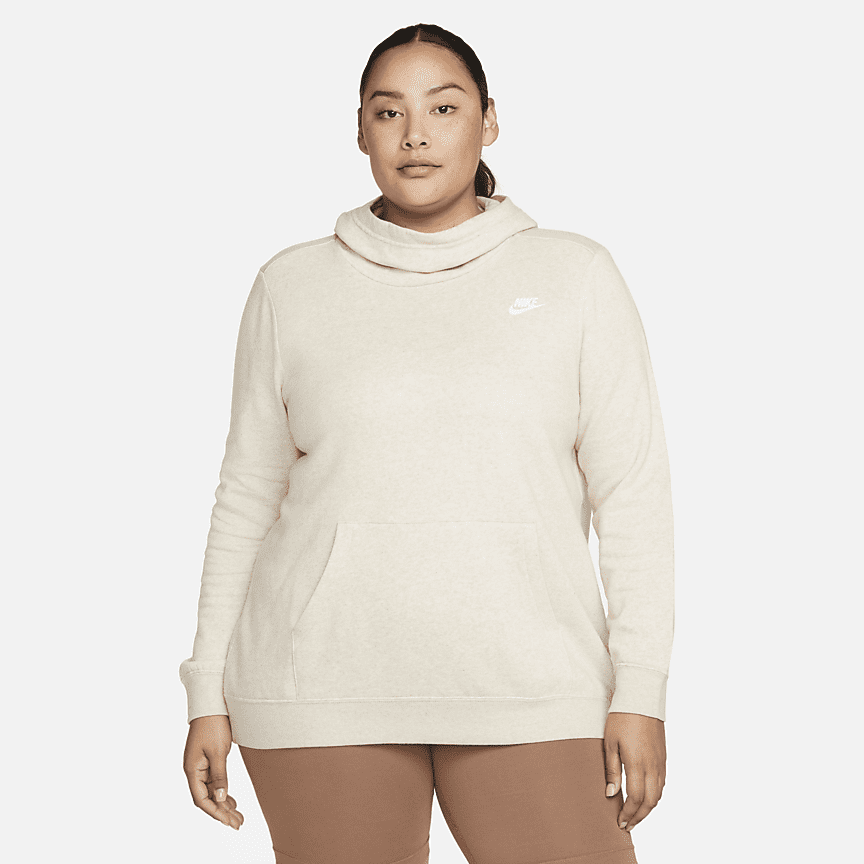 nike plus size funnel neck hoodie