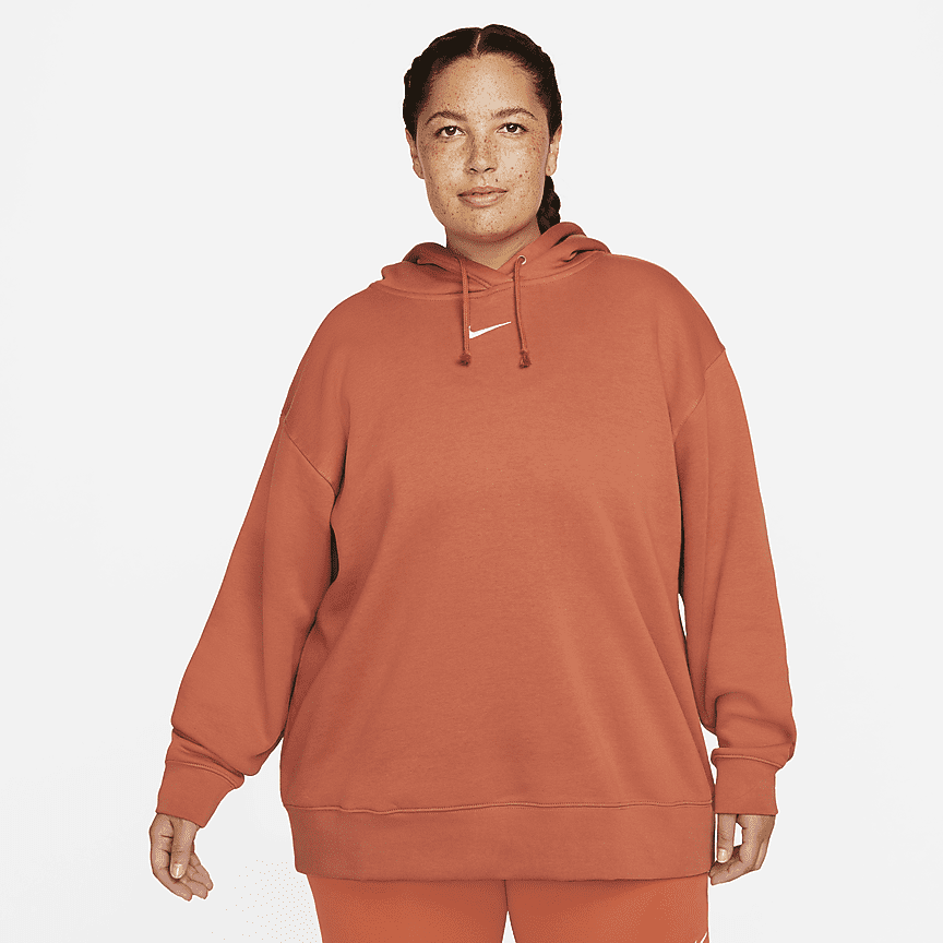 Sudadera con gorro de tejido Fleece sencillo para mujer talla grande Nike  Sportswear Collection Essential. Nike.com