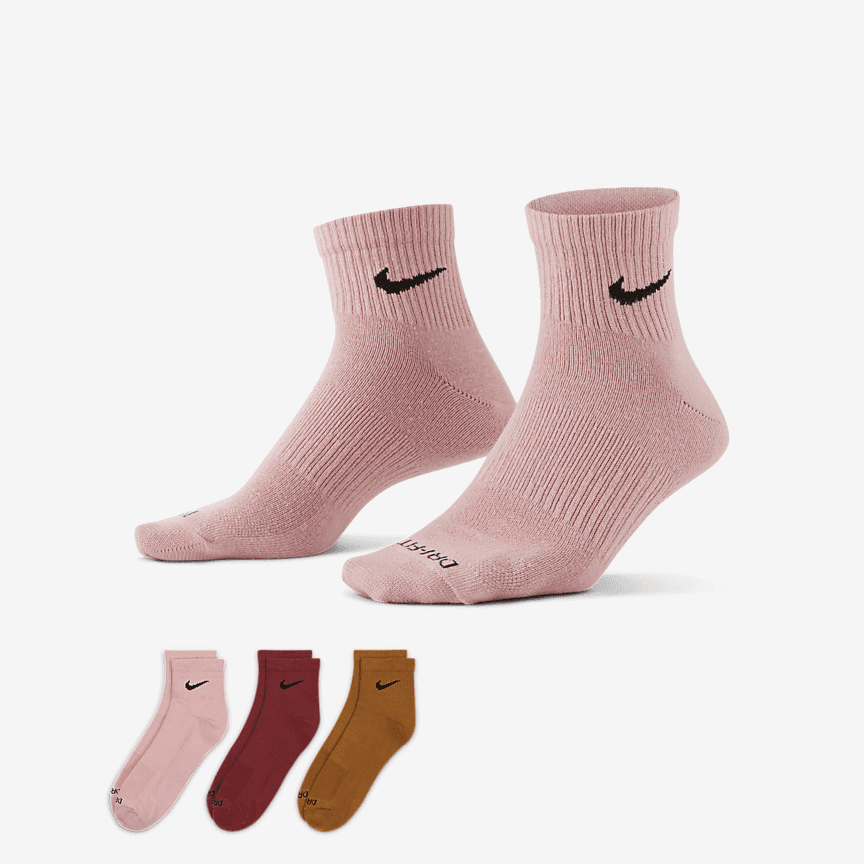 Nike Everyday Cushioned Training Ankle Socks (3 Pairs). Nike AU