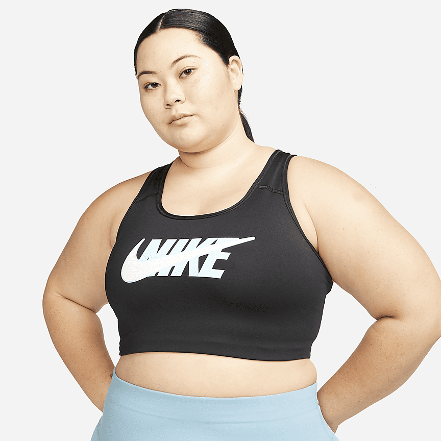 Bra deportivo talla grande sin acolchado de media sujeción para mujer Nike  Swoosh . Nike.com