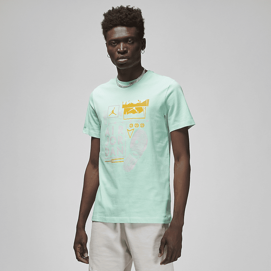 Magliette Jordan Paris Saint-Germain Wordmark Tee Noble Green/ White