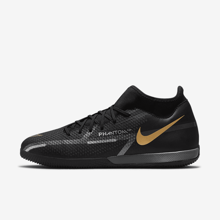 black nike football boots with gold tick