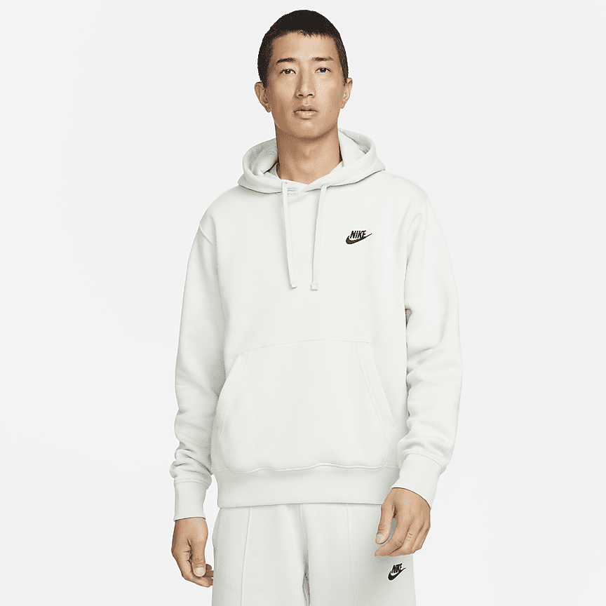 nike sportswear club fleece hoodie grey