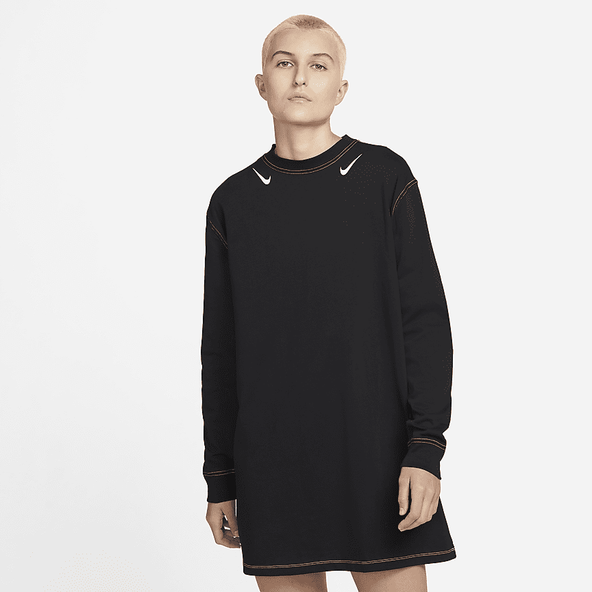 black long sleeve nike dress