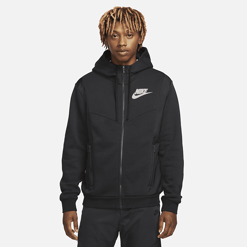 Nike Sportswear Hybrid Camiseta de tejido Fleece con media cremallera. Nike  ES