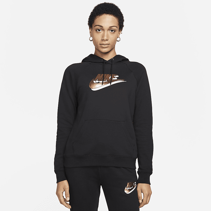 womens nike metallic hoodie