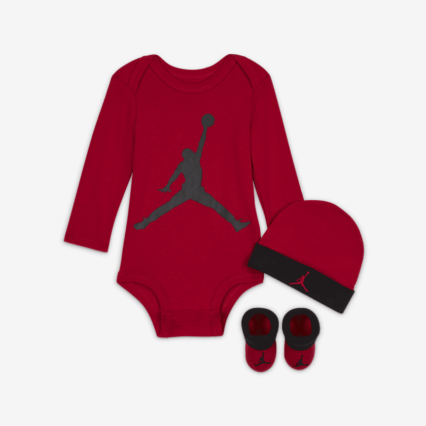 Conjunto de body, gorro y patucos para bebé Jordan Jumpman. Nike.com