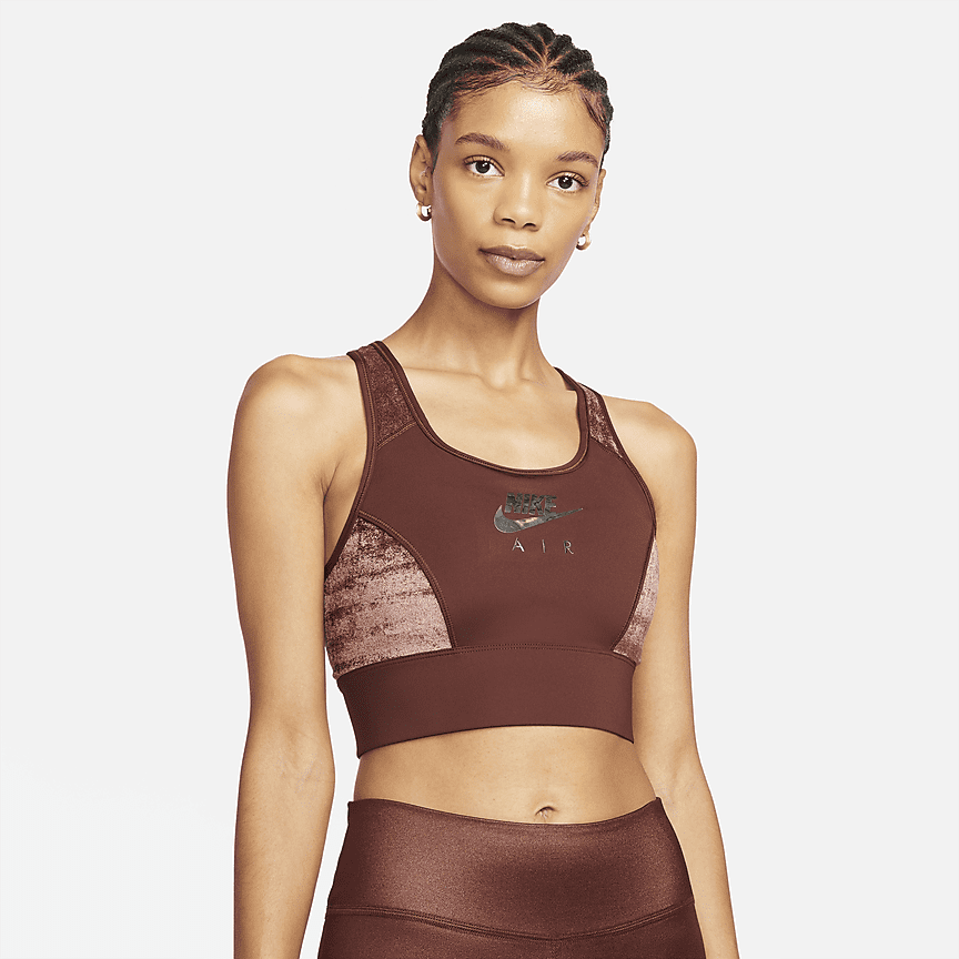 Nike Dri-FIT Swoosh Sujetador deportivo de sujeción media sin almohadilla -  Mujer. Nike ES