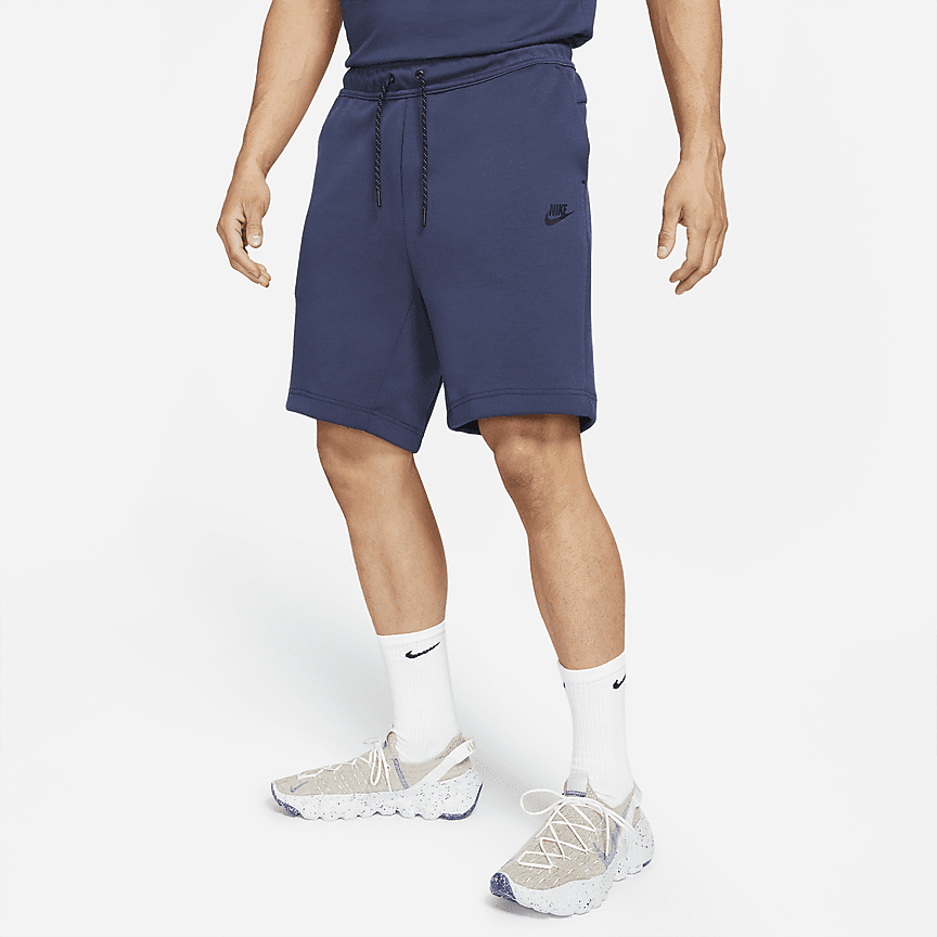 nike fleece shorts blue