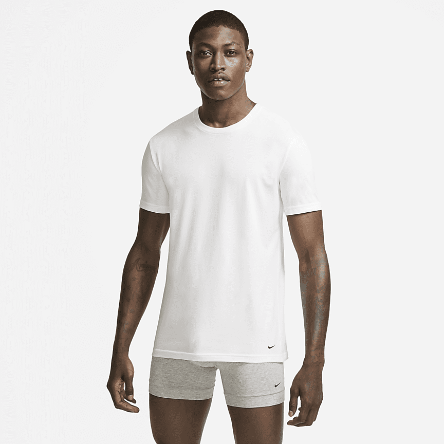 Camiseta interior de cuello en V de ajuste entallado para hombre Nike  Everyday Cotton Stretch (paquete de 2). Nike.com
