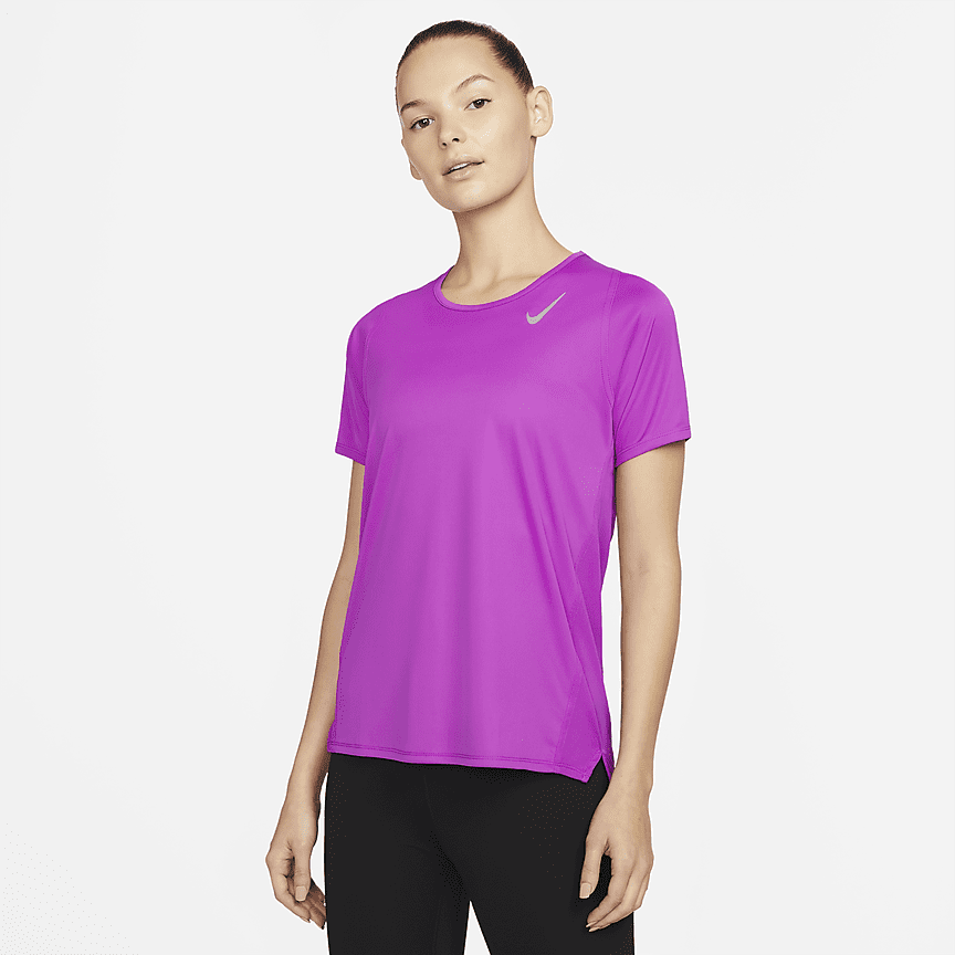 Nike Dri Fit Swoosh Run Womens Short Sleeve Running Top Nike Gb 0384