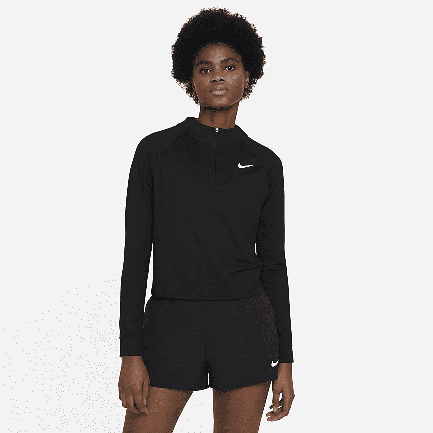 NikeCourt Dri-FIT Victory Camiseta de manga larga con media cremallera de  tenis - Mujer. Nike ES