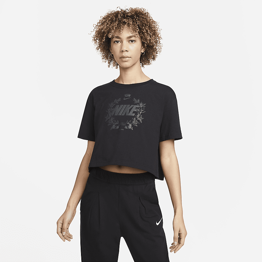 nike women's sportswear essential cropped moletom com capuz